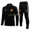 Manchester United Champions League Sweatshirts Anzüge Suit Quarter-zip 2022-23 Schwarz Weiß Für Kinder